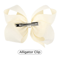 DEEKA set of 2 ivory bows ready for outfits and back-to-school styling.