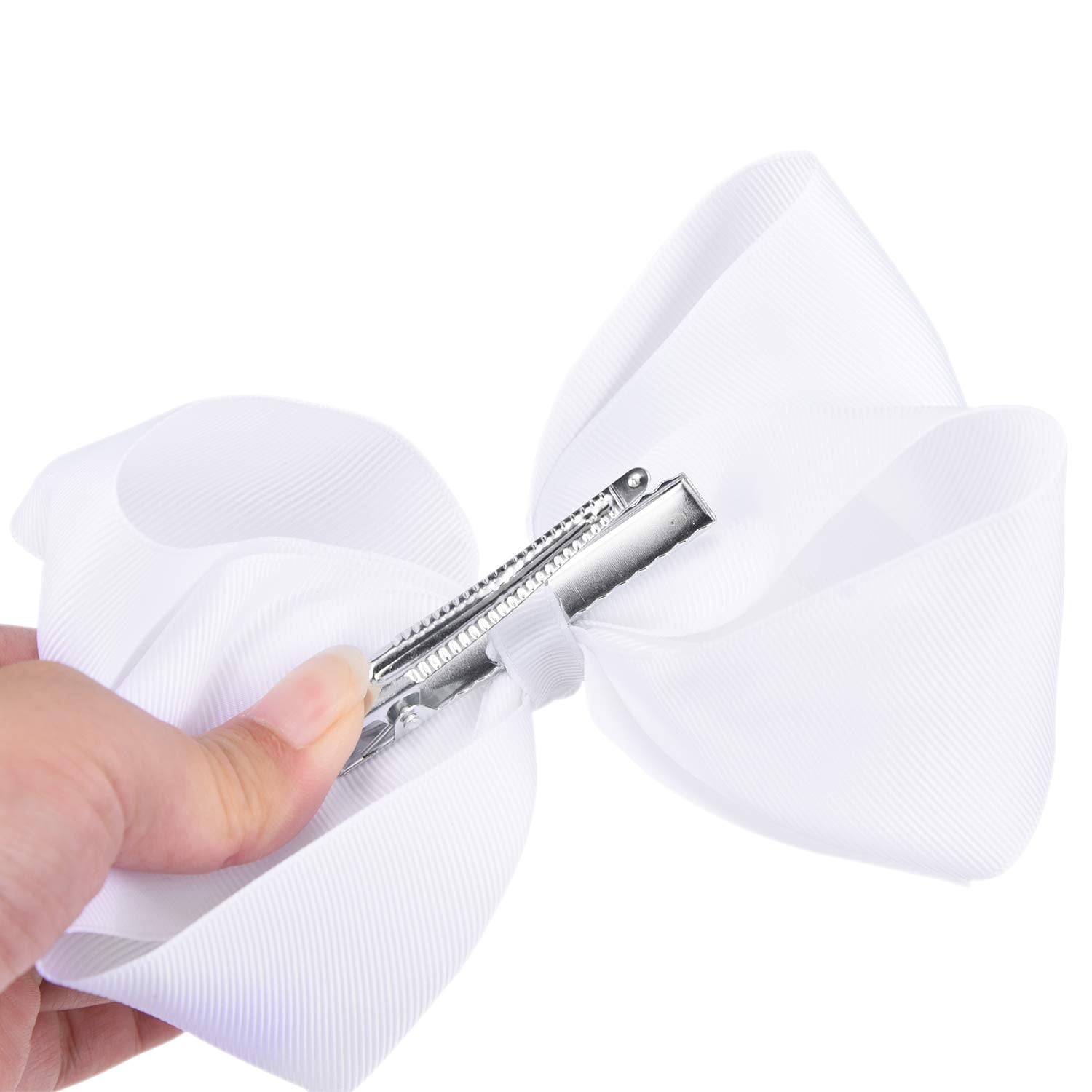 DEEKA solid color white bow pack enhances outfits and keeps styles in place.