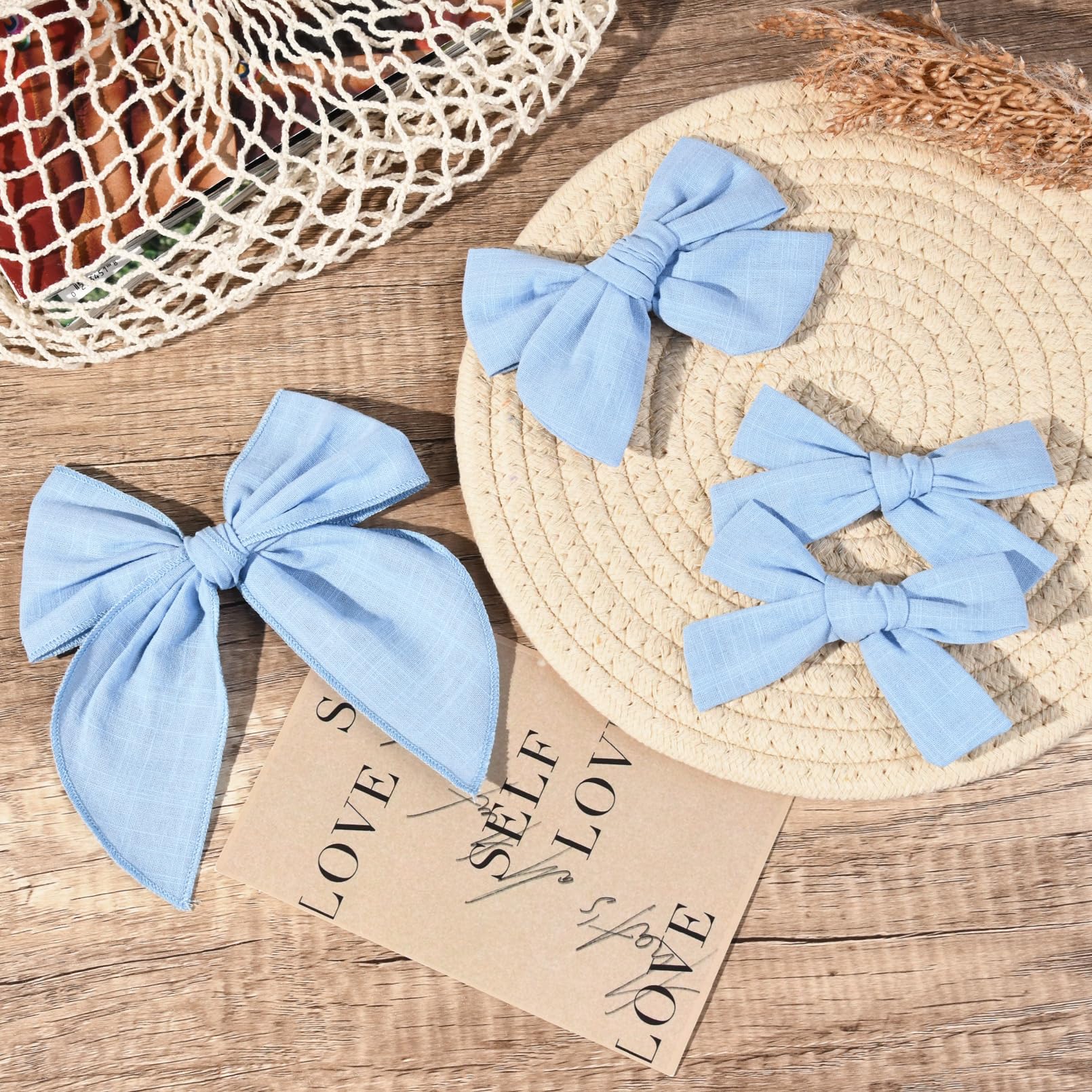 DEEKA three-styles bow set supports ponytails buns and braids with flair