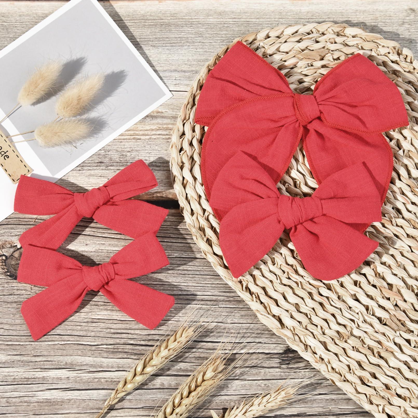 DEEKA toddler hair bows 4in style worn in bun or half-up do