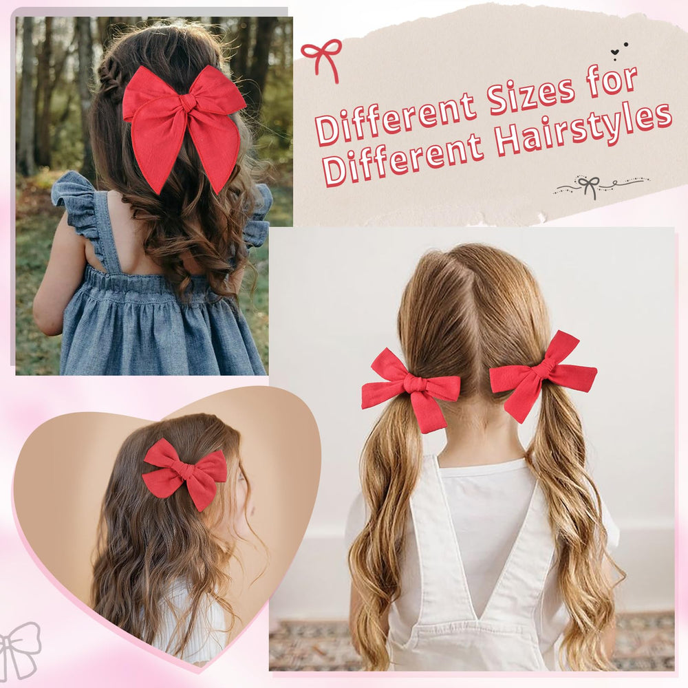 DEEKA toddler hair bows 5in style worn in ponytail for school day