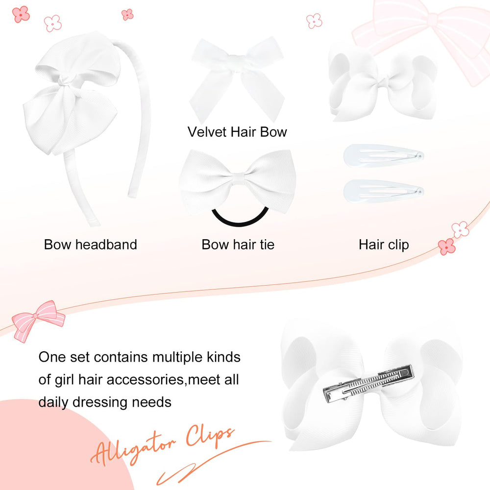 DEEKA uniform hair bows with alligator clips ready for secure daily styling