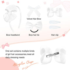 DEEKA uniform hair bows with alligator clips ready for secure daily styling