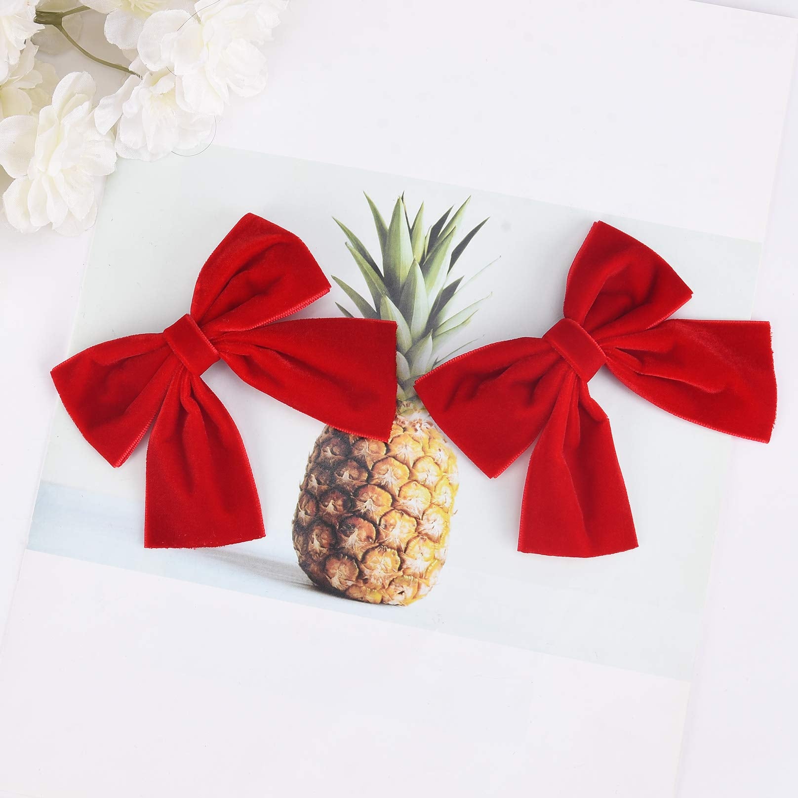 DEEKA velvet bow care storage note emphasizes gentle upkeep and crease awareness.