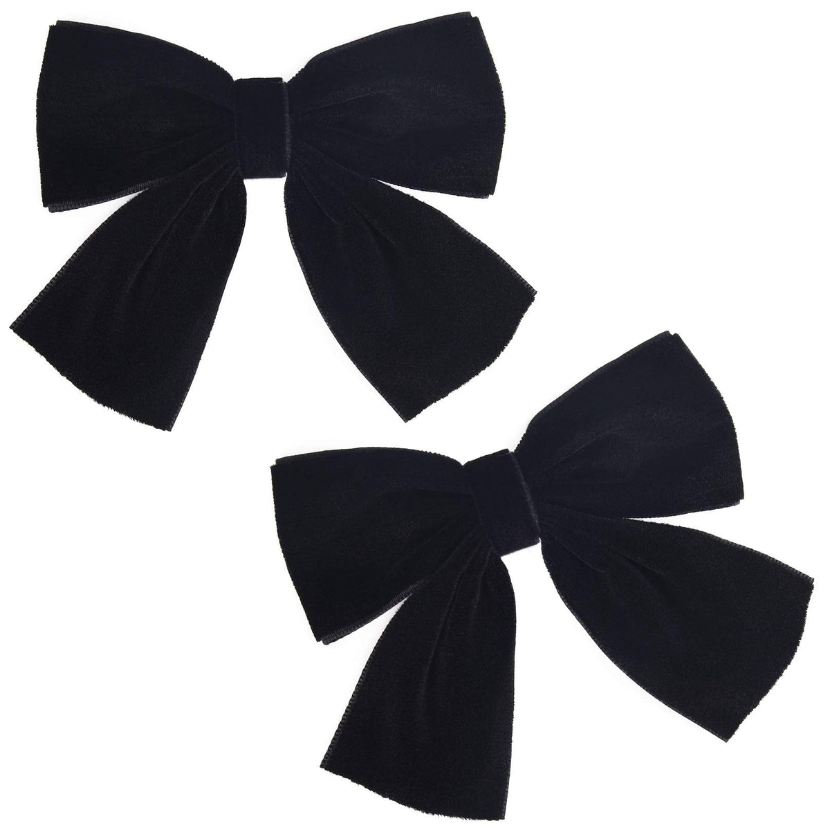 DEEKA velvet hair bow 4-inch black close-up shows soft texture for everyday wear
