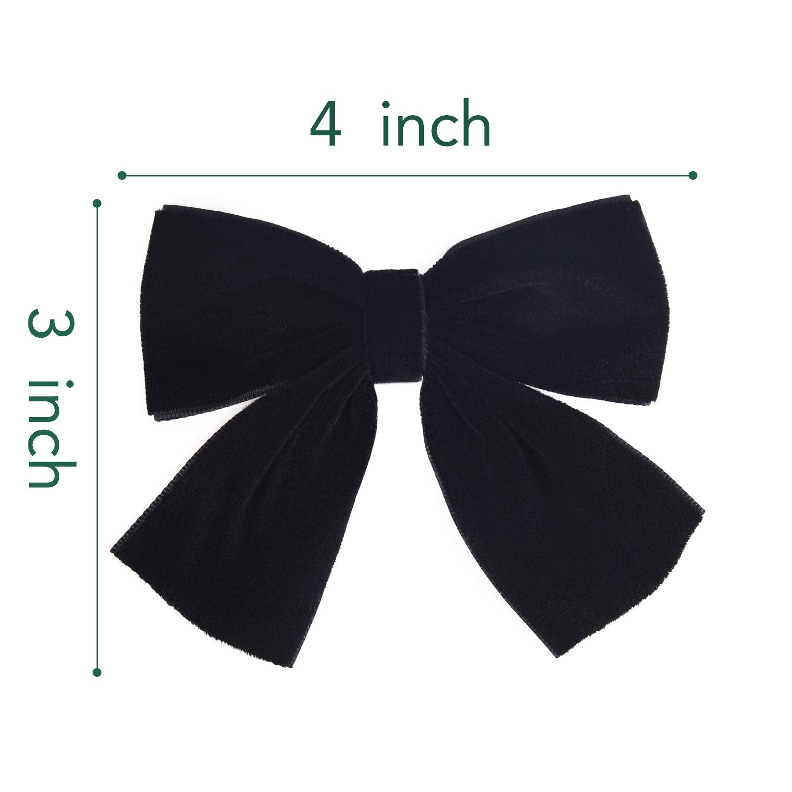 DEEKA velvet hair bow 4-inch black set styled for coordinating outfits
