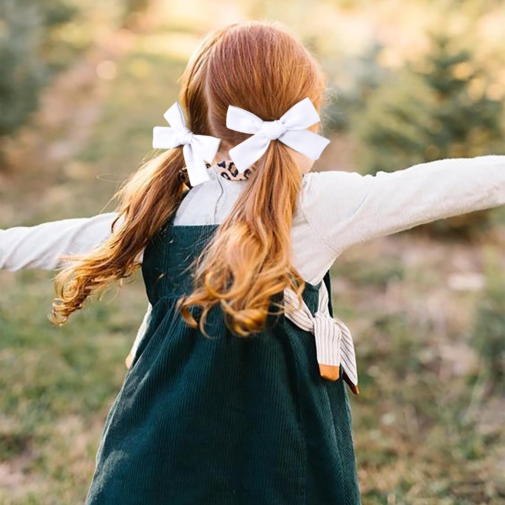 DEEKA bow worn by a little girl; comfy all-day wear for school