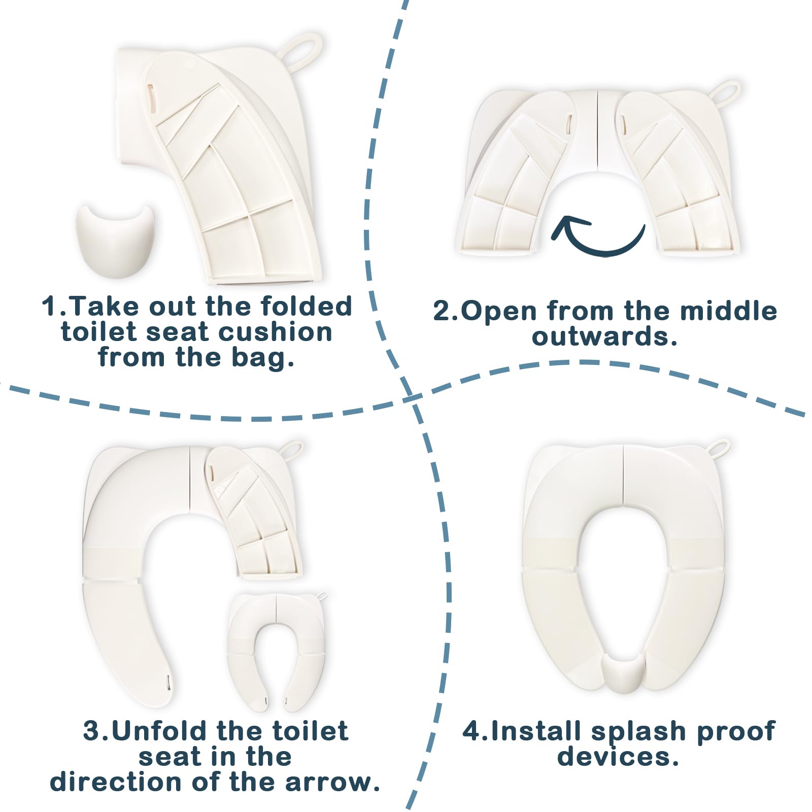 DEEKI universal-fit seats fit most toilets for versatile home or travel use.