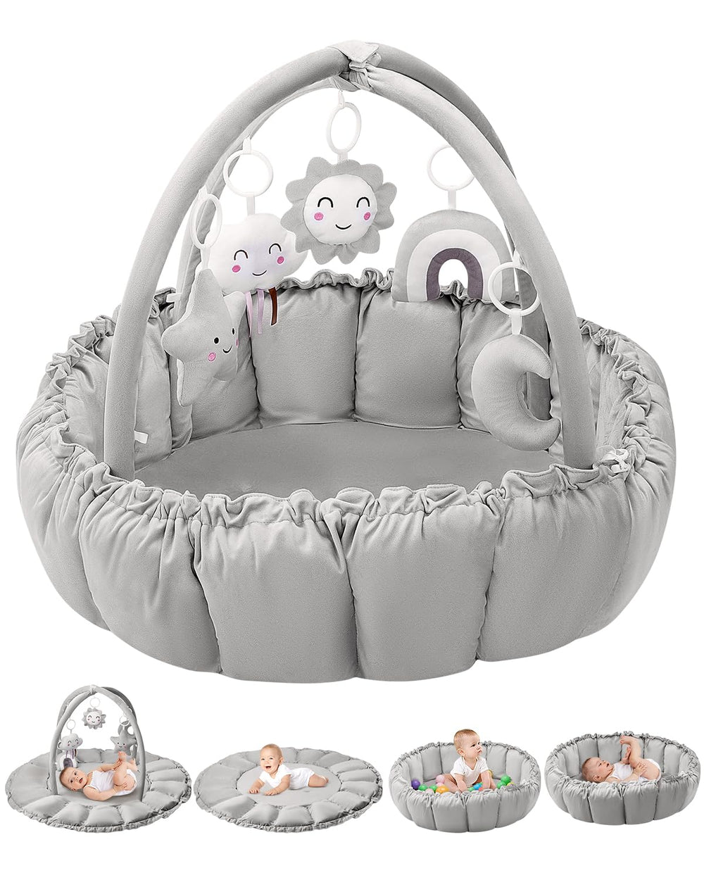 Deekuiwi 5-in-1 baby gym main shot shows versatile play space