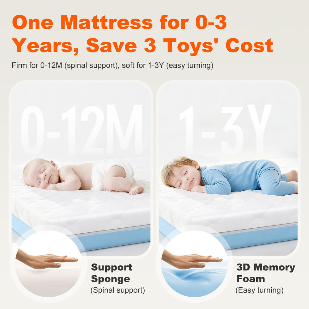 DeerFable soft memory foam side helps comfortable turning for ages 1-3