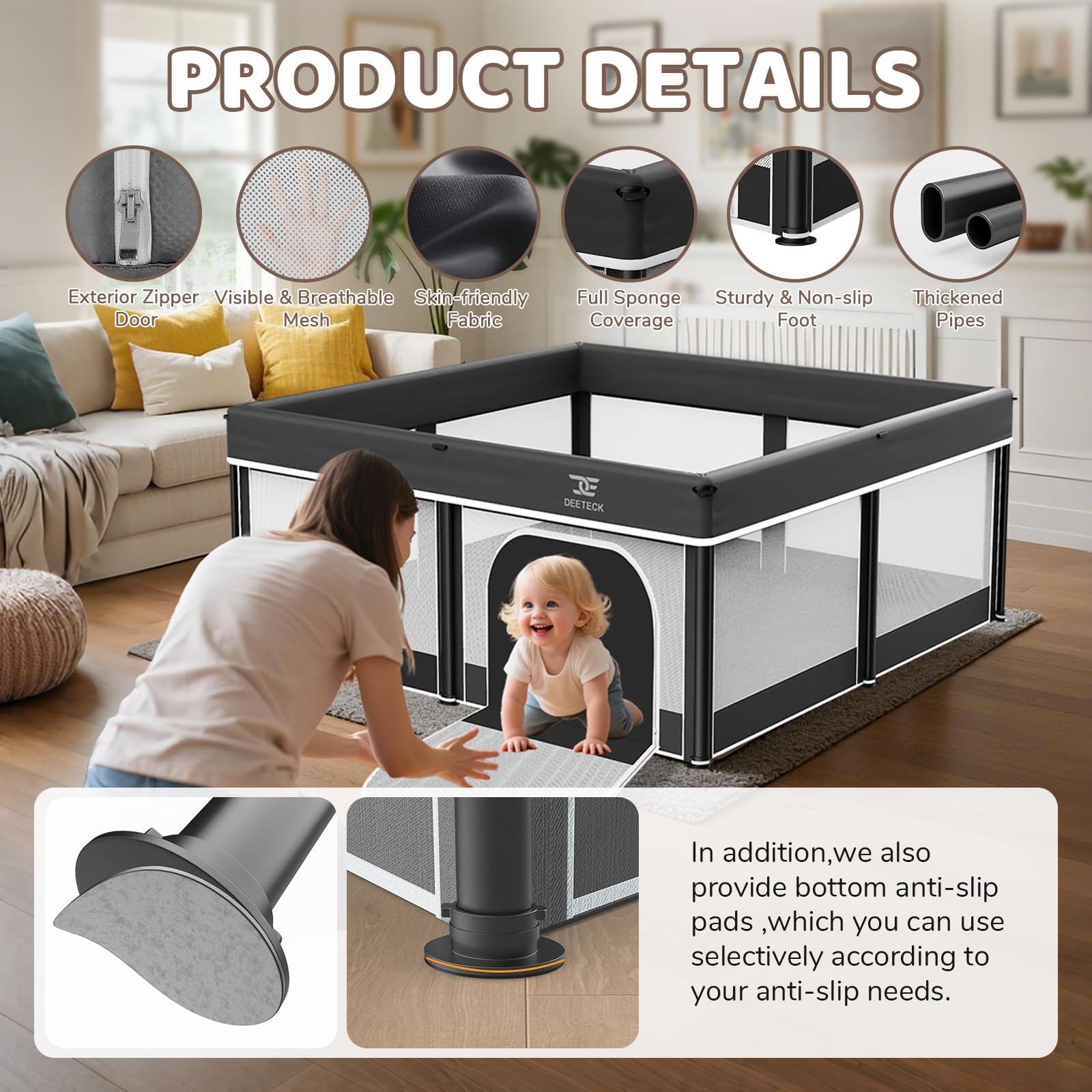 Deeteck 26-inch fence height supports safer containment.