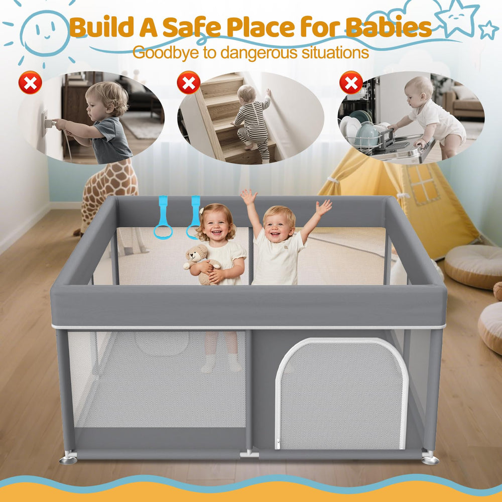 Deeteck playpen 360-degree visibility for continuous caregiver monitoring