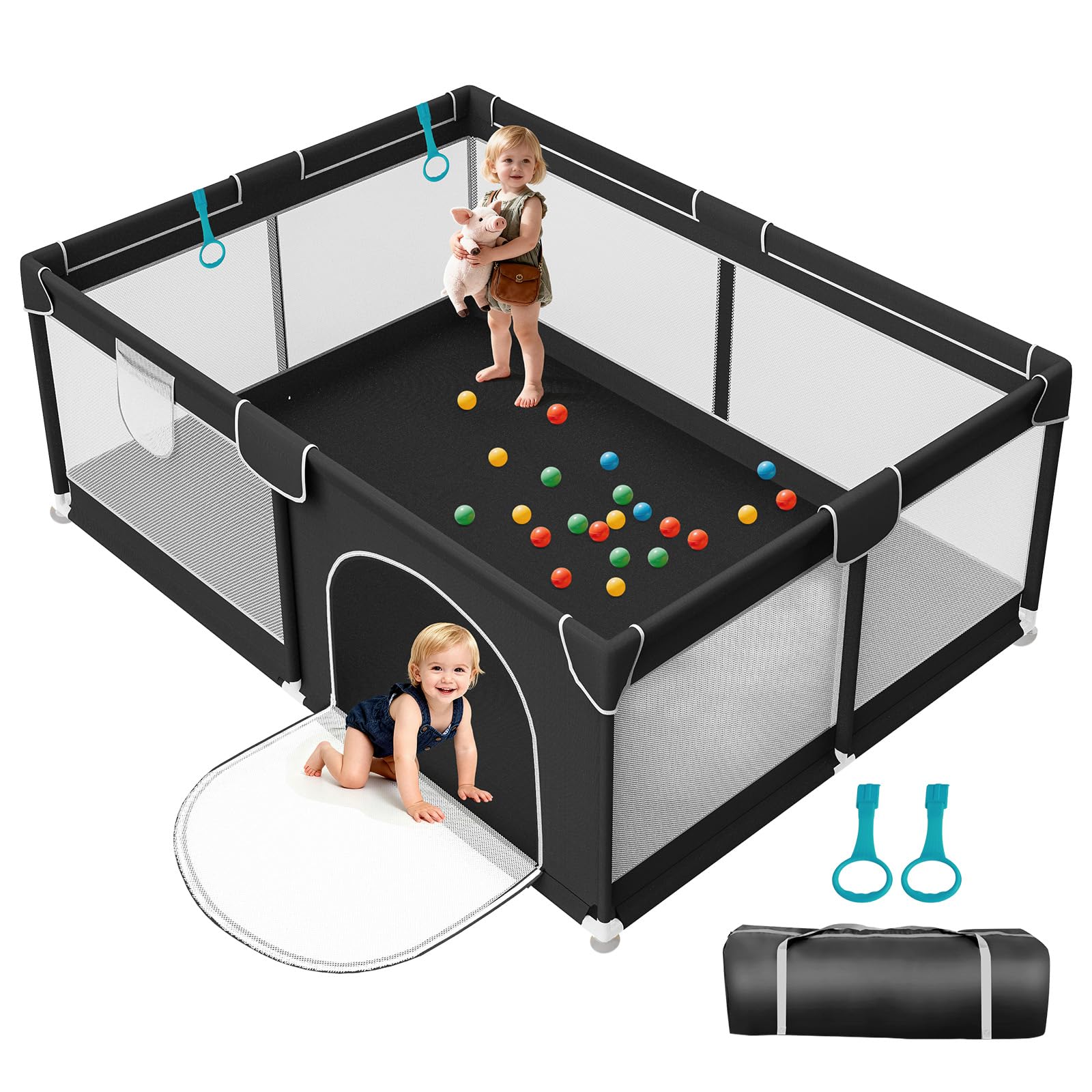 Deeteck 74x50 playpen area provides a spacious, safe space for babies