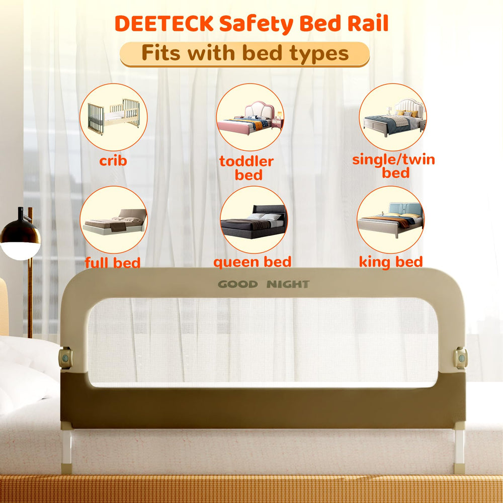 Deeteck bed guard rail adjustable height fits various mattresses