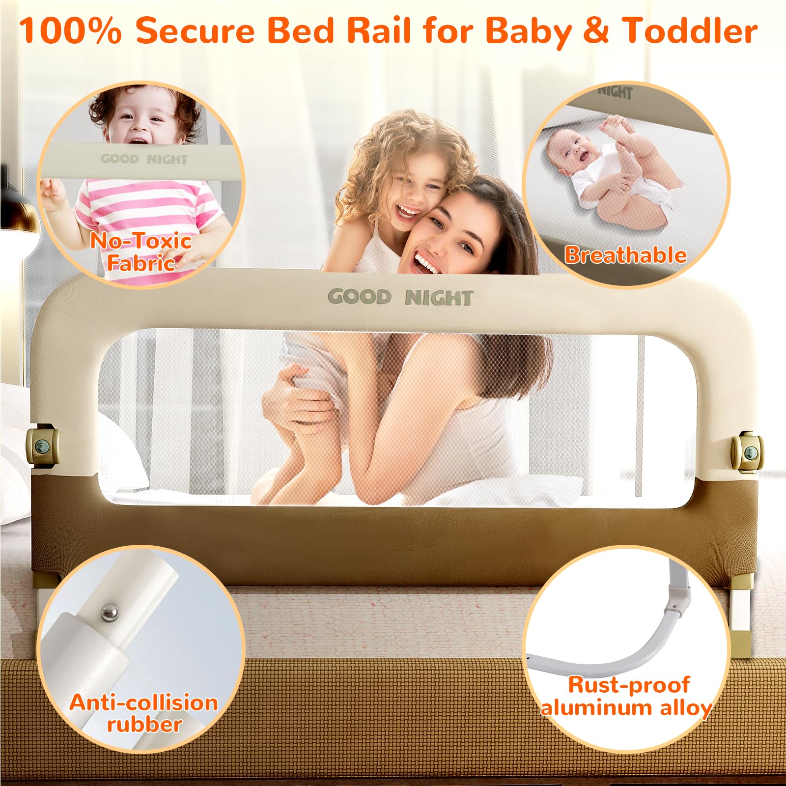 Deeteck bed guard rail easy install demonstrates tool free setup in minutes