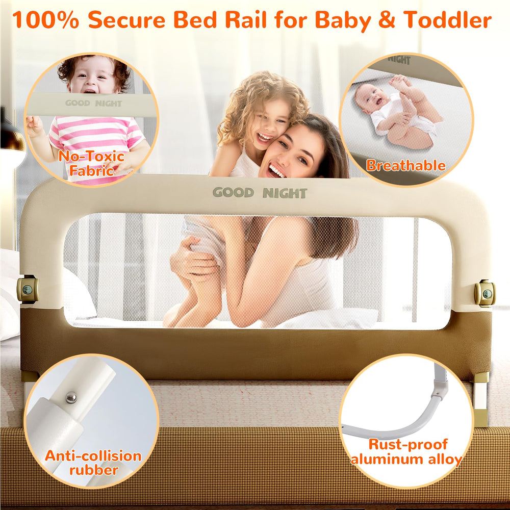 Deeteck bed guard rail easy install demonstrates tool free setup in minutes