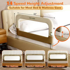 Deeteck bed guard rail folding design enables quick lowering for bed access