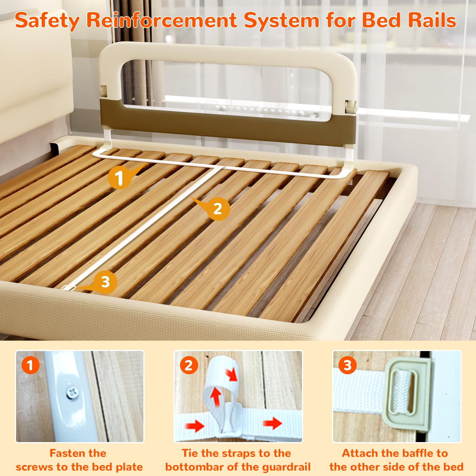 Deeteck bed guard rail removable cover allows easy cleaning after spills