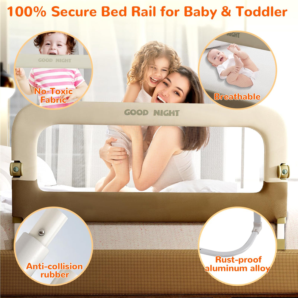 Deeteck bed guard rail tool-free install saves time