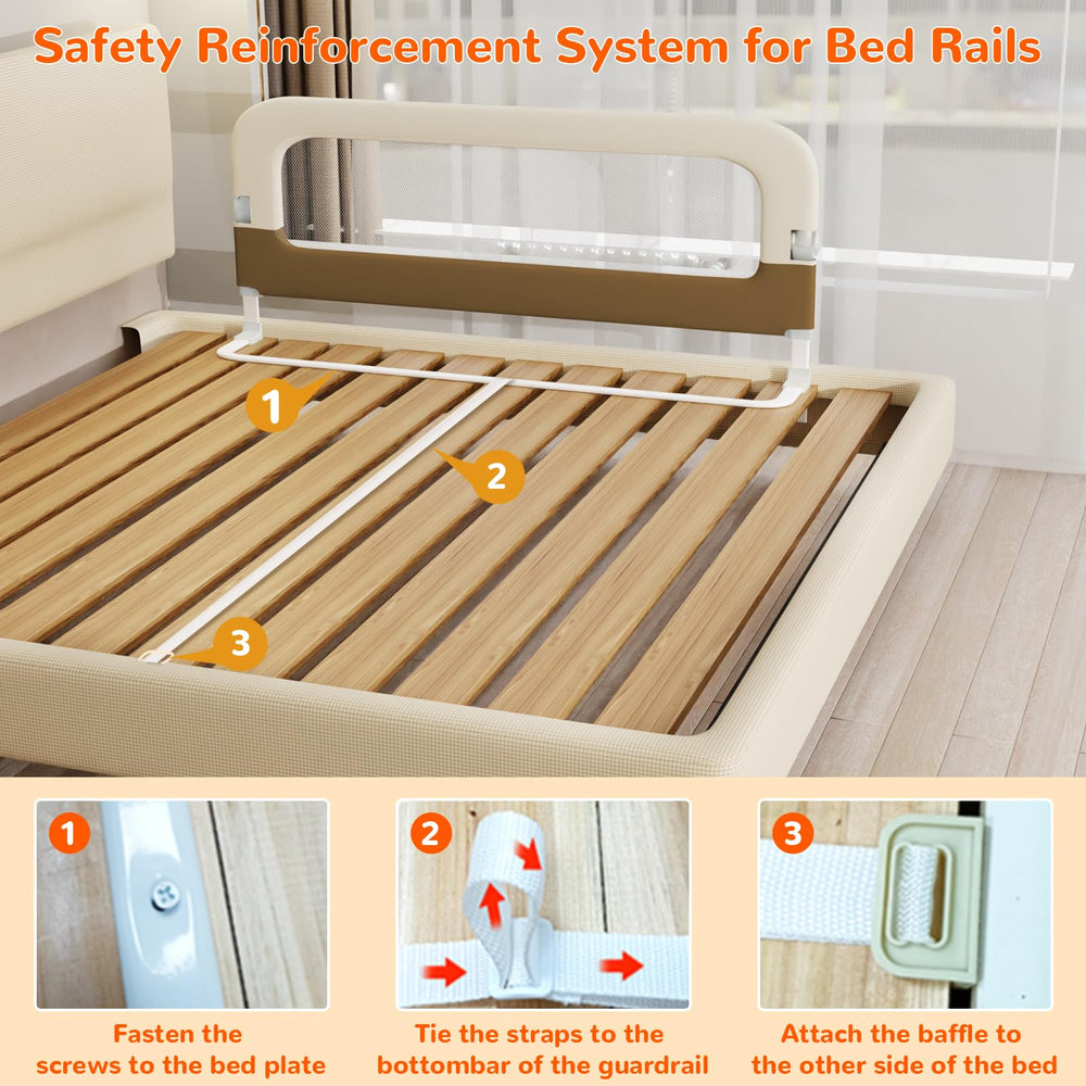 Deeteck universal-fit guard rail works with crib to king beds