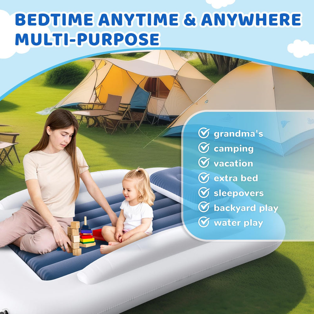 Deeteck deflated bed in carry case fits compactly in luggage.