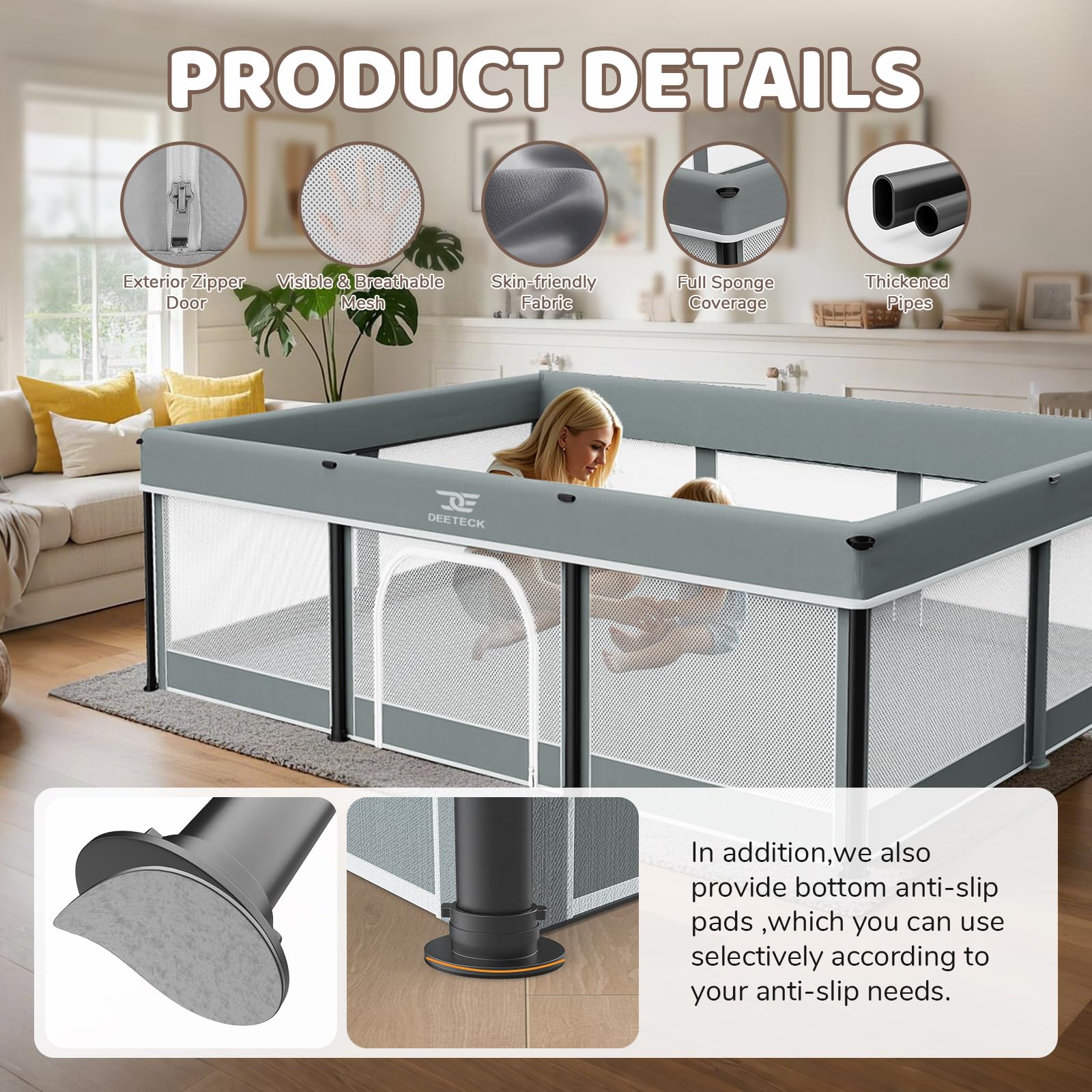 Deeteck foldable playpen storage bag keeps portability organized.