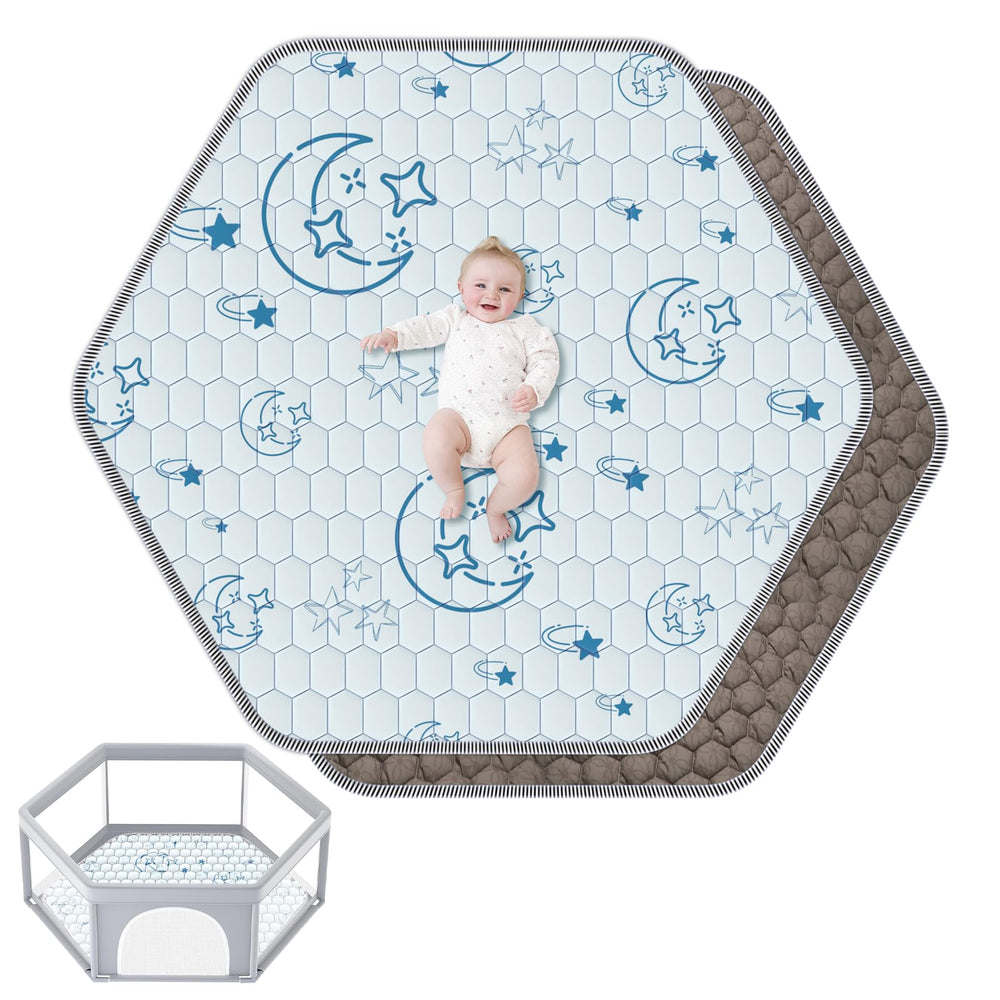 Deeteck hexagon baby play mat with soft cushioning ideal for crawling.