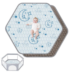 Deeteck hexagon baby play mat with soft cushioning ideal for crawling.