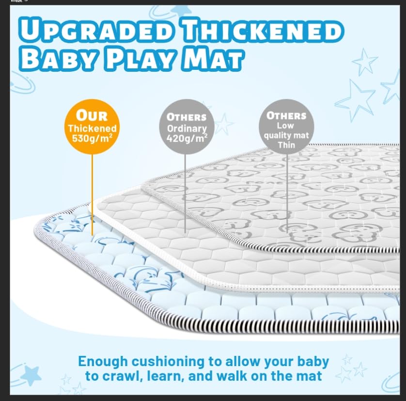 Deeteck hexagon play mat in living room for safe play.