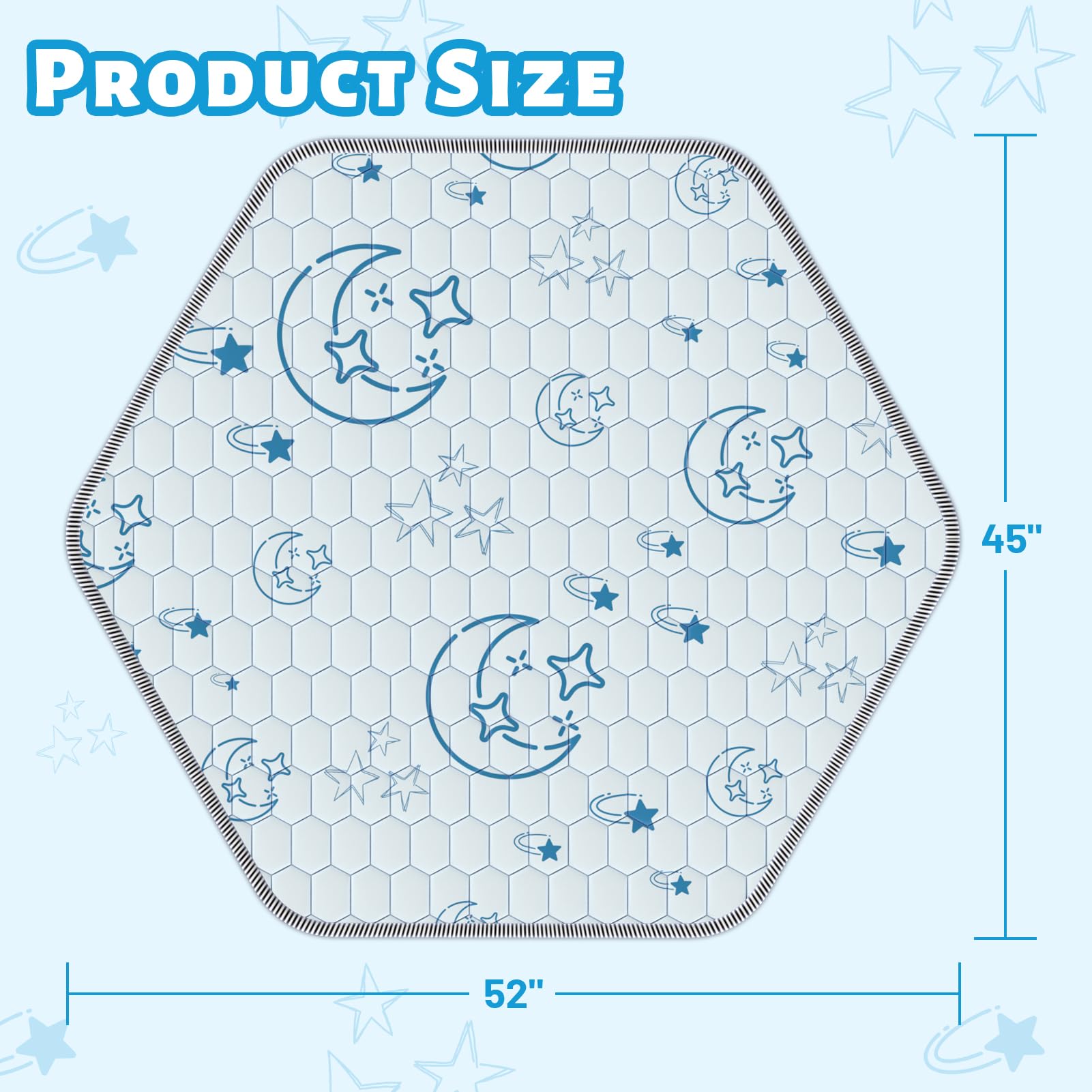 Deeteck hexagon play mat machine-washable for easy cleaning.