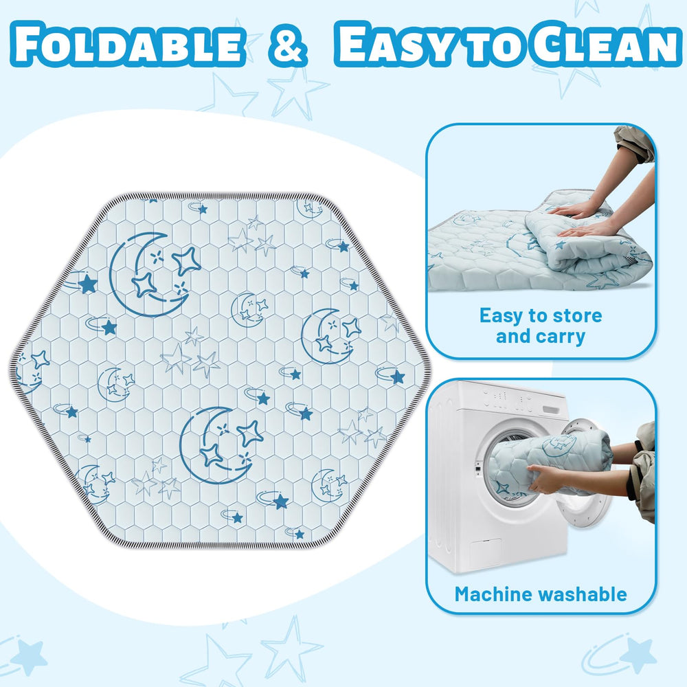Deeteck hexagon play mat star-moon pattern inspires imaginative playtime.