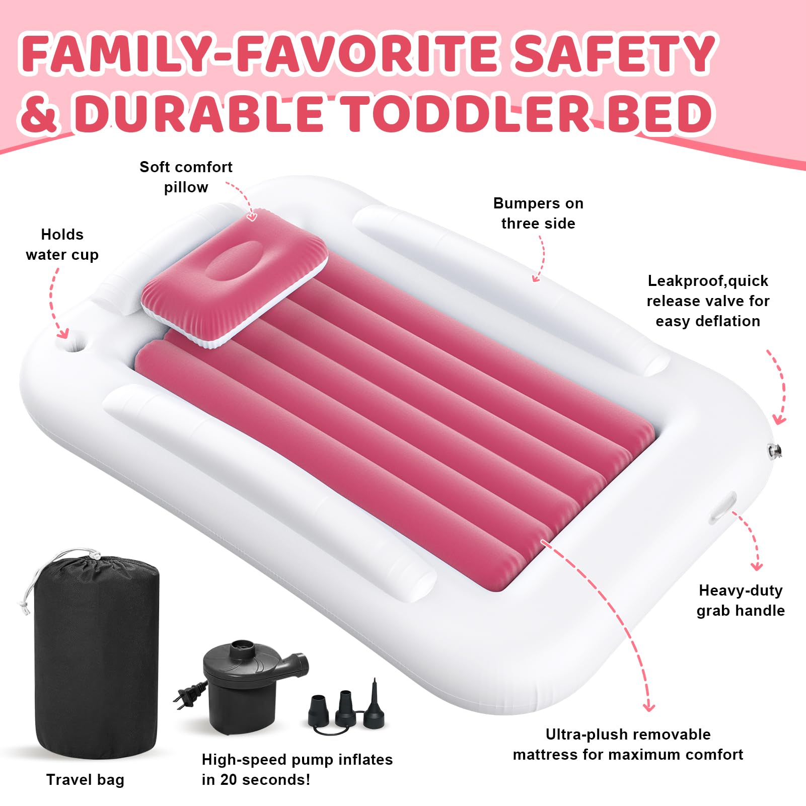 Deeteck inflatable bed easy deflate roll into carry bag