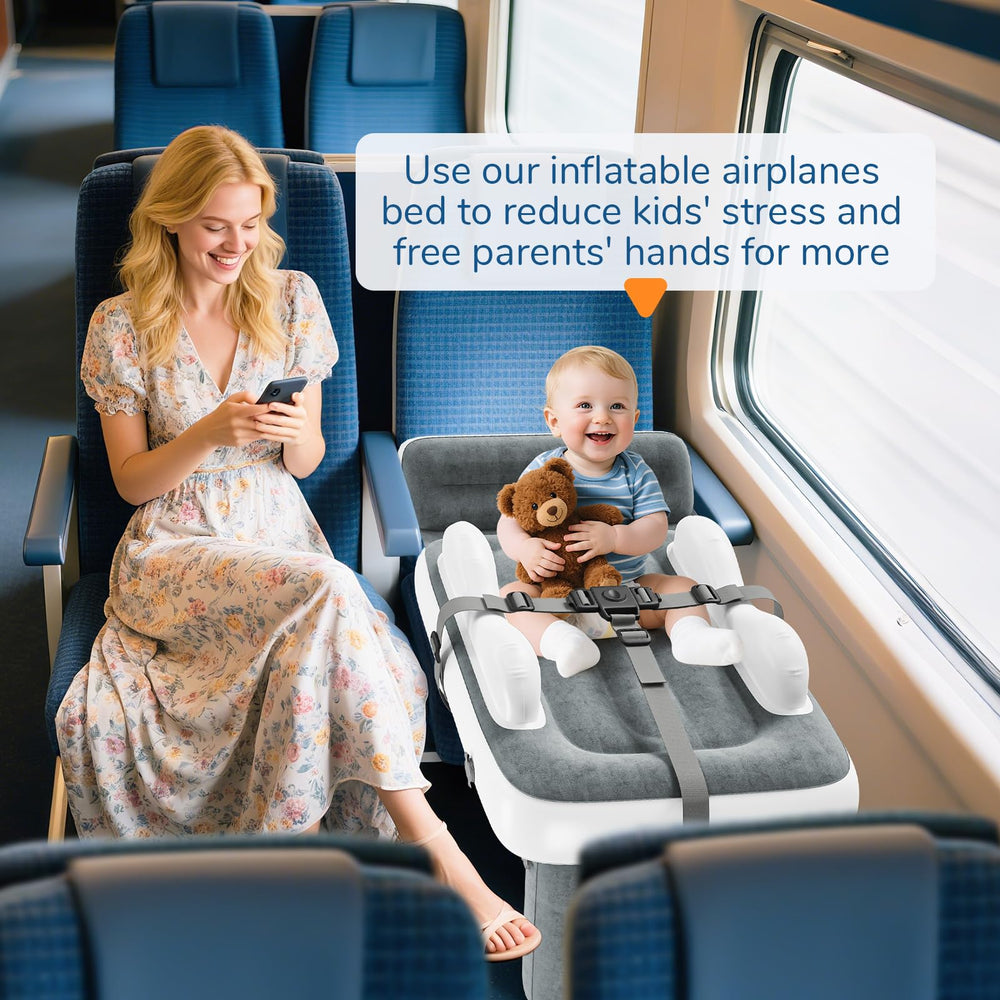Deeteck inflatable toddler airplane bed odor note highlights venting after unboxing.