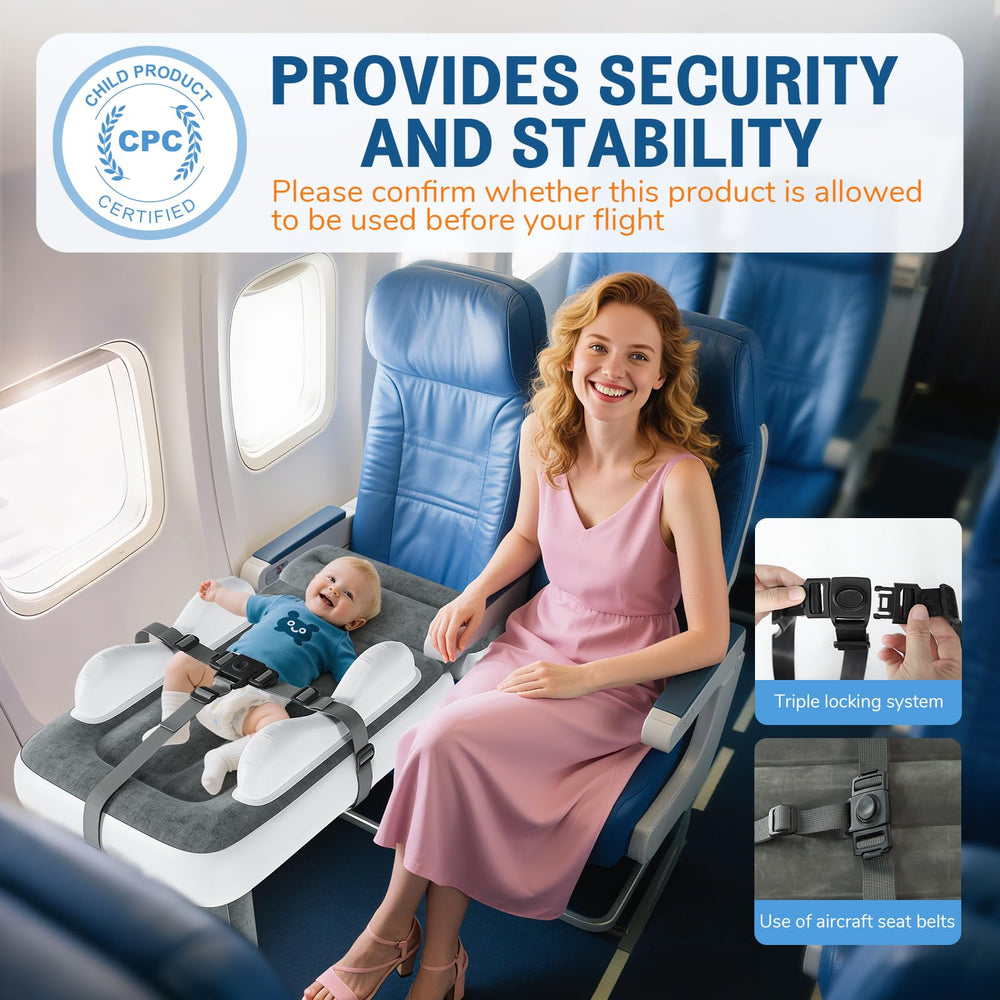 Deeteck inflatable toddler airplane bed pump included for quick setup on trips.