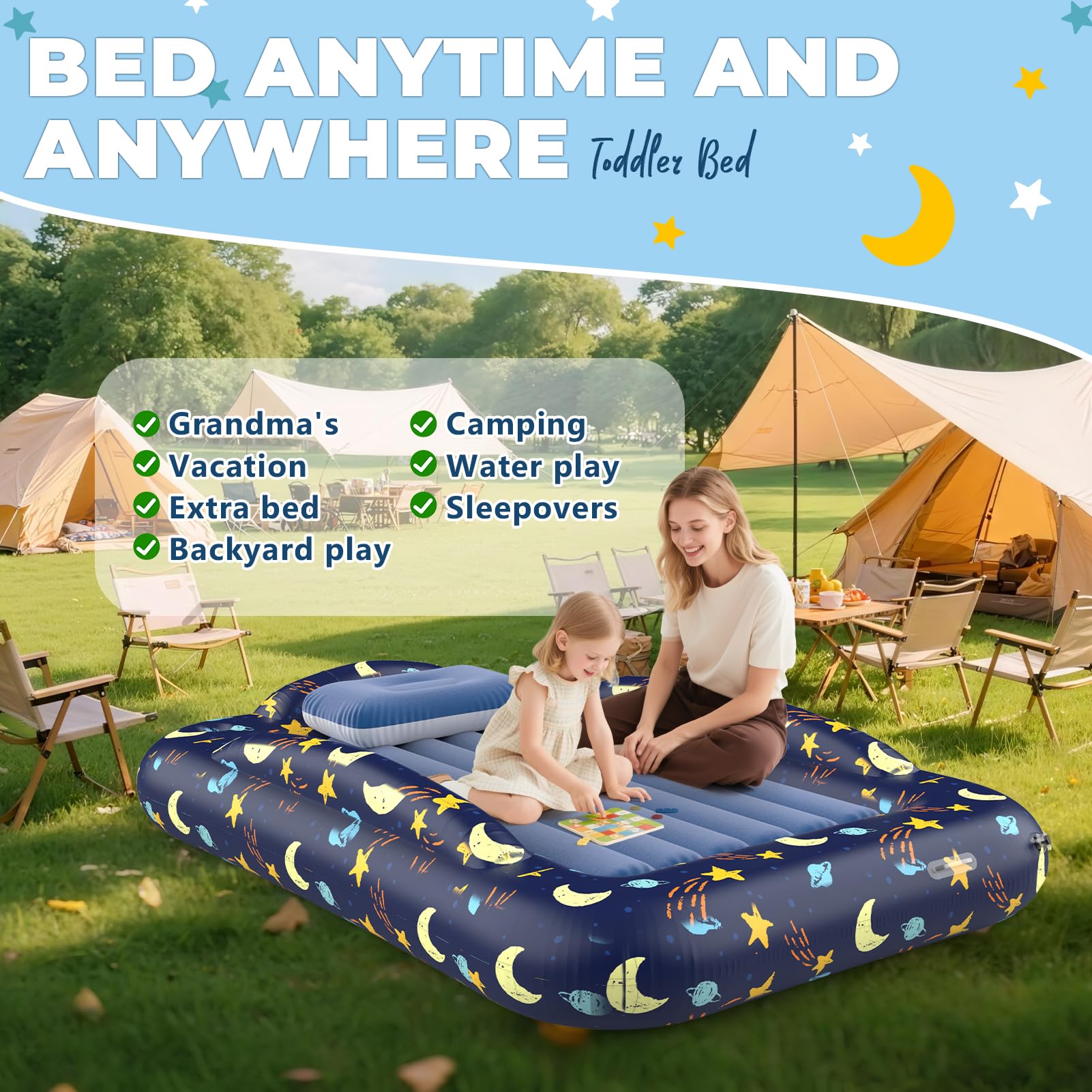 Deeteck inflatable toddler bed material texture close-up for durability