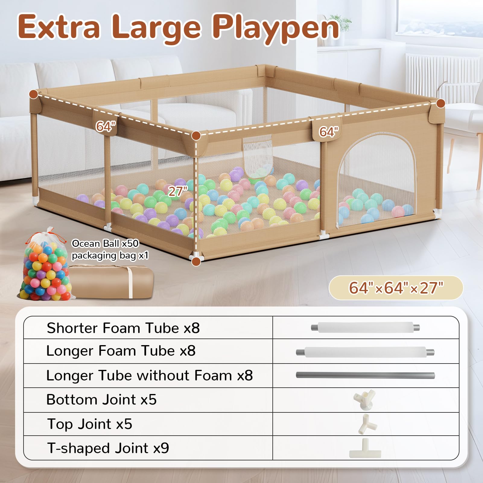 Deeteck large baby playpen soft padding guards against bumps