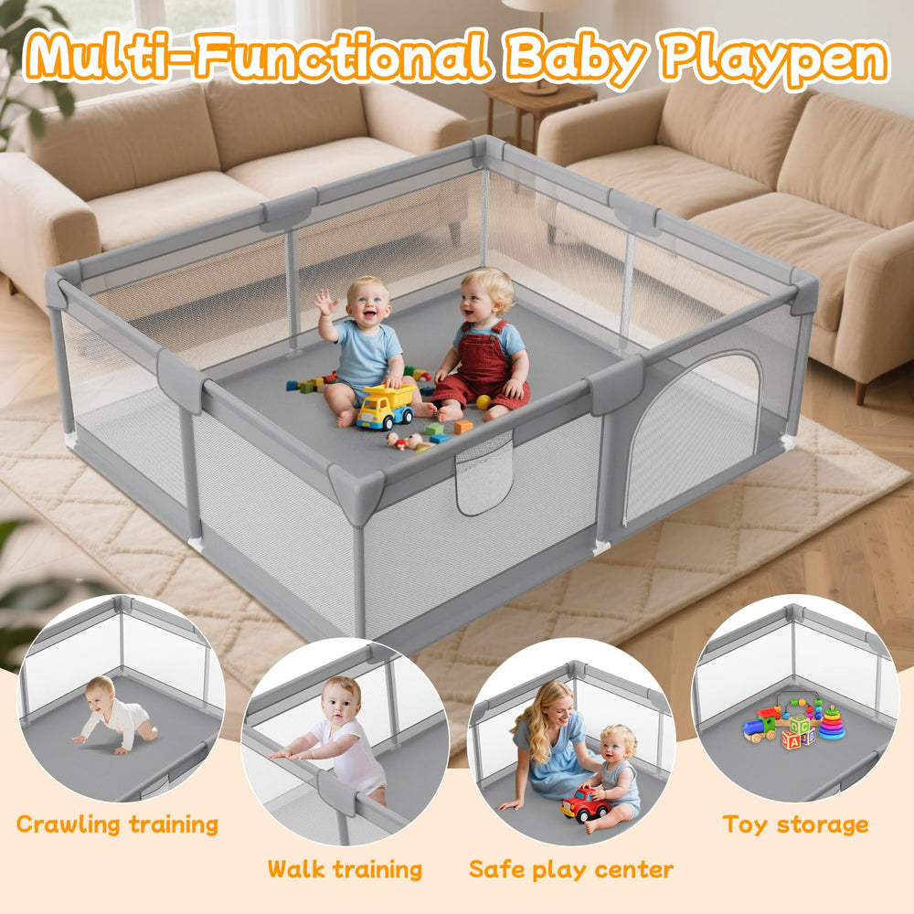 Deeteck playpen 360-view captures transparent walls for constant supervision and interaction.