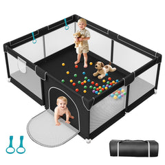 Deeteck playpen 71x59 setup shows large play area for safe exploration.