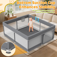 Deeteck playpen bottom suction cups provide tip resistance