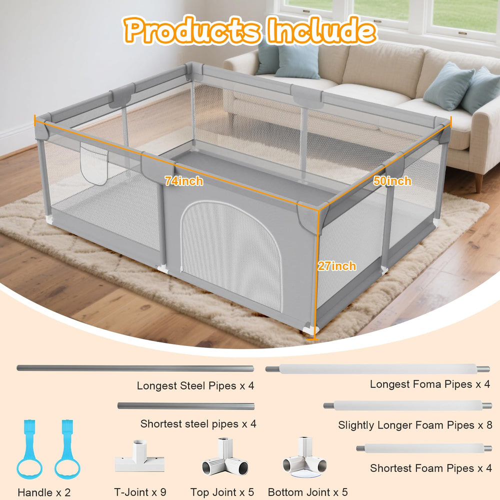 Deeteck playpen breathable fabric dries quickly for easy cleaning.