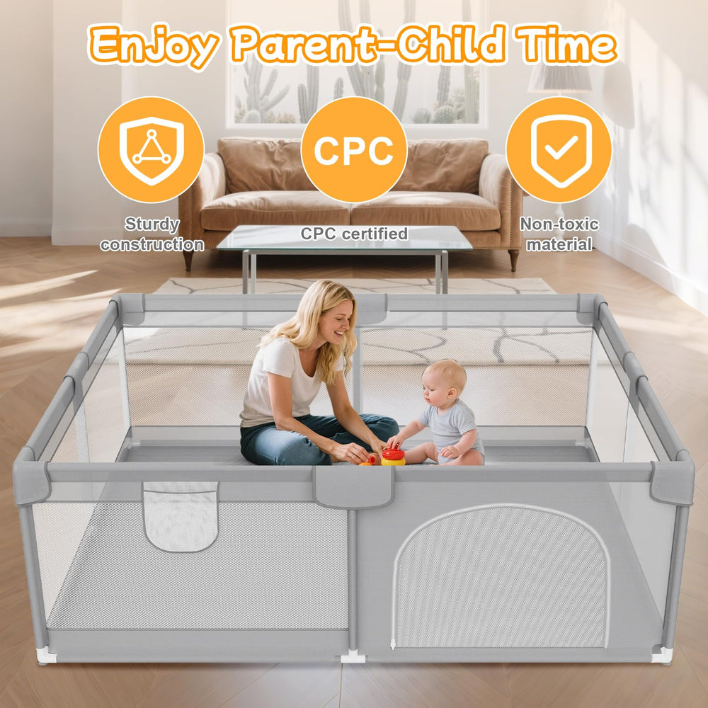 Deeteck playpen tool-free assembly for quick setup and removal.