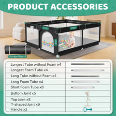 Deeteck playpen entrance with external zipper door for easy parent-child interaction