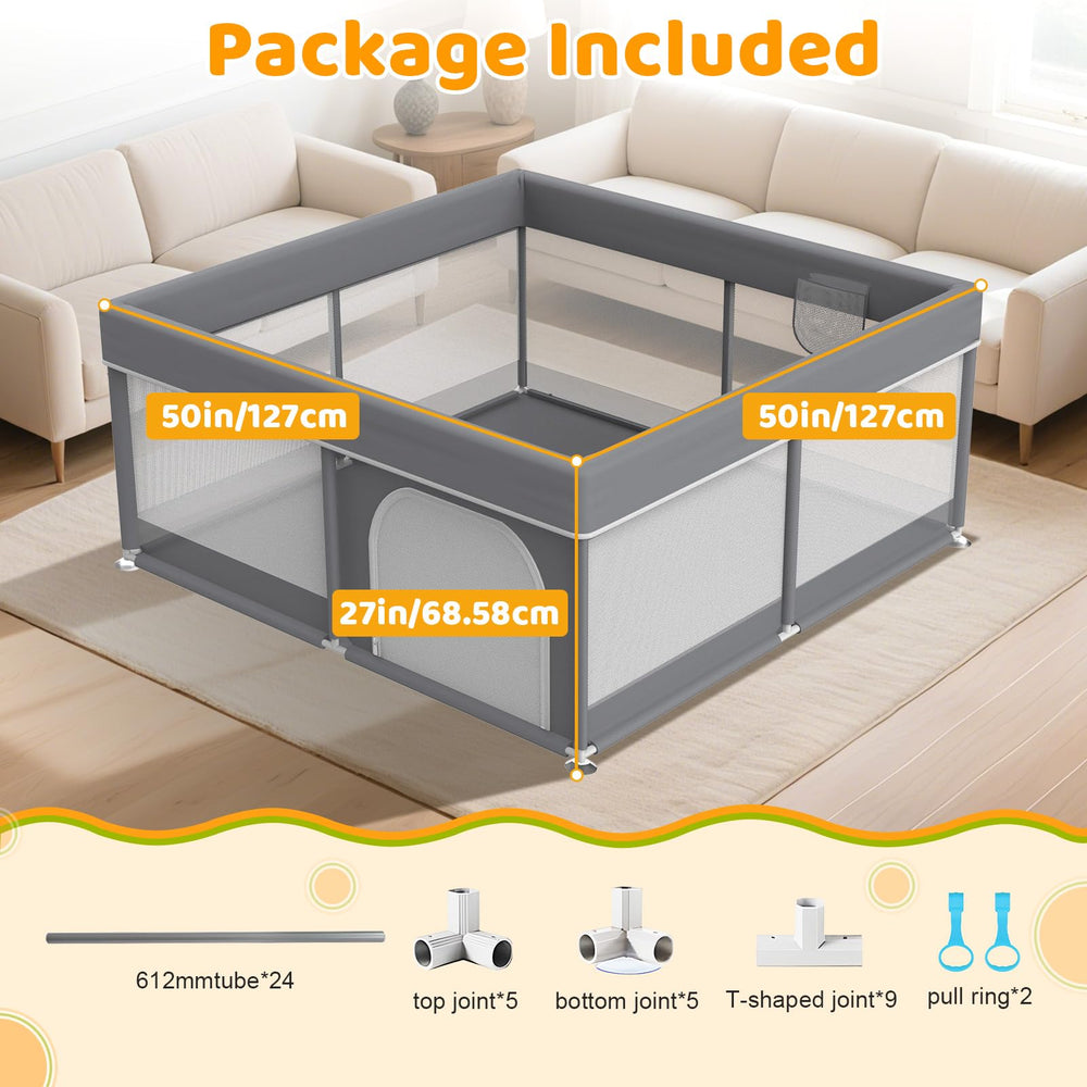 Deeteck playpen exterior zipper door enables easy entry