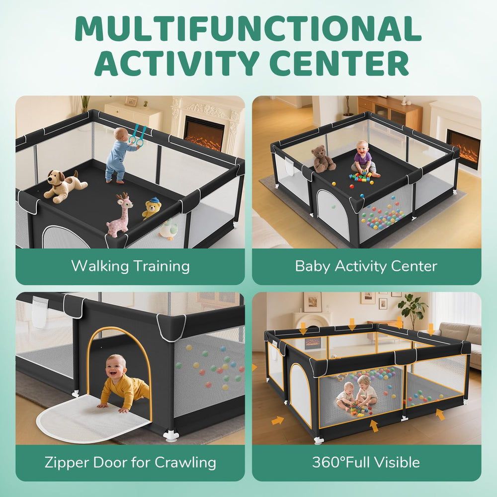 Deeteck playpen suction cups add stability during active playtime.