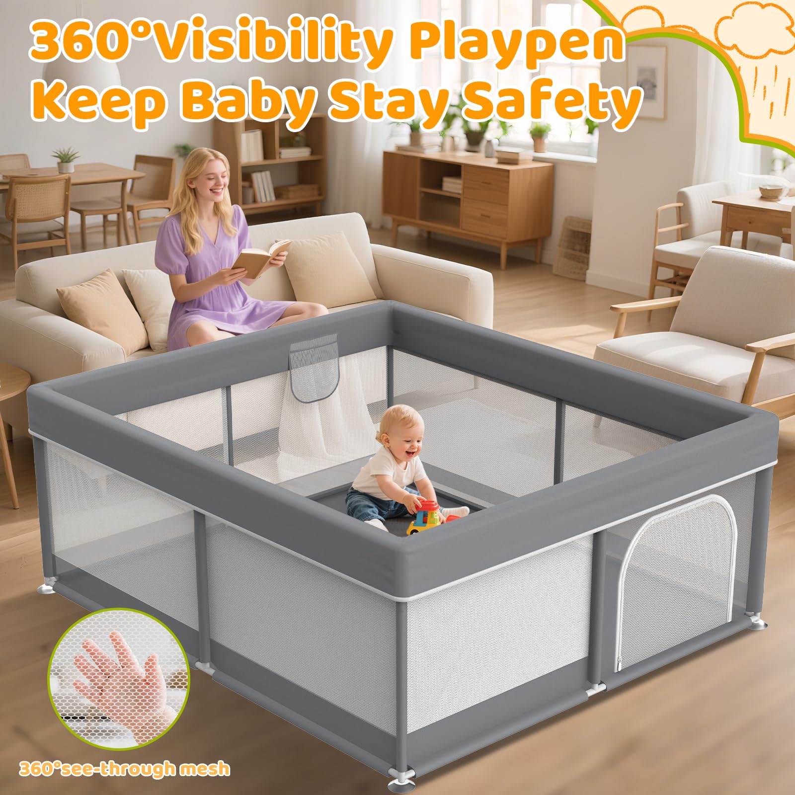 Deeteck travel-ready playpen for indoor and outdoor use