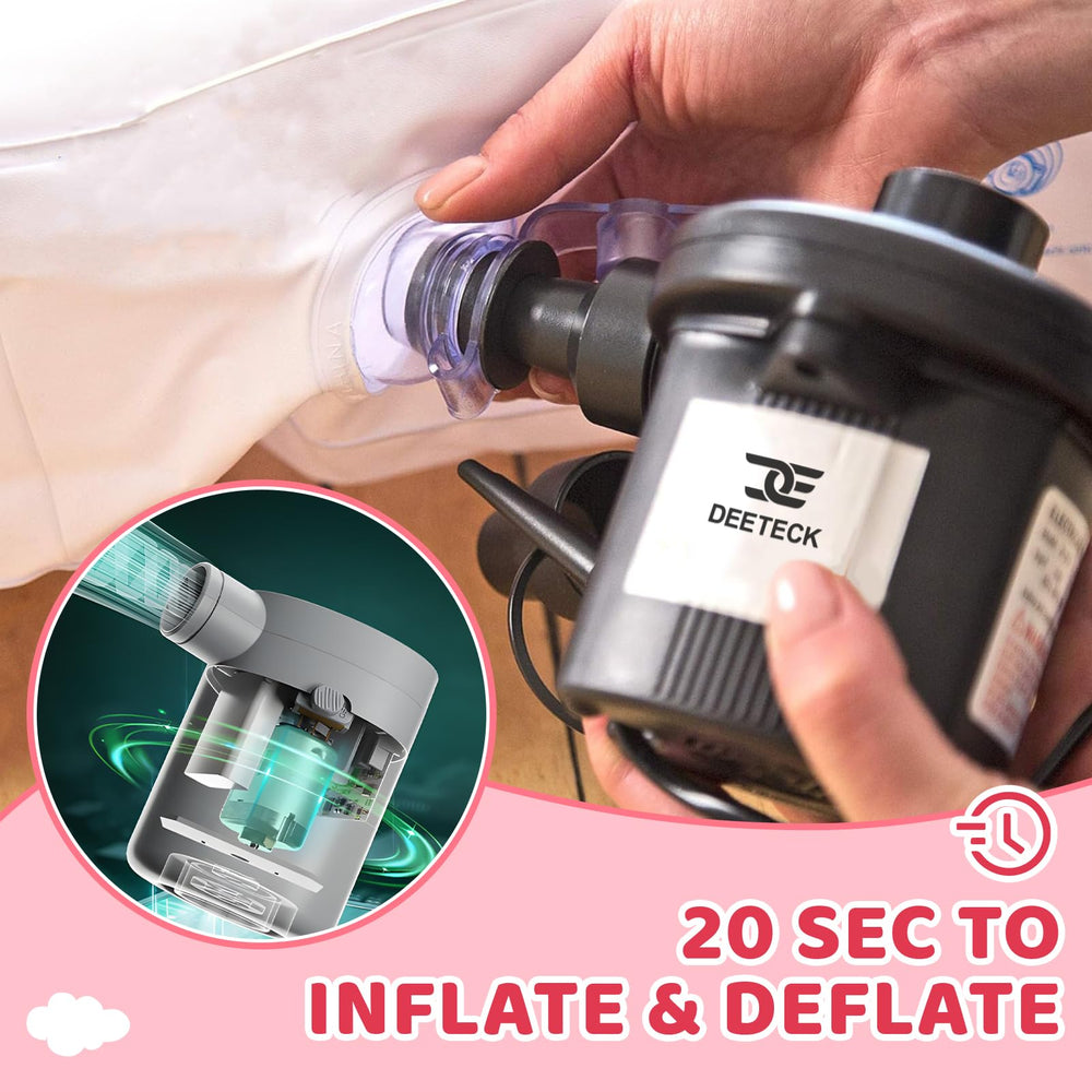 Deeteck bed pink with high-speed pump ready for quick setup