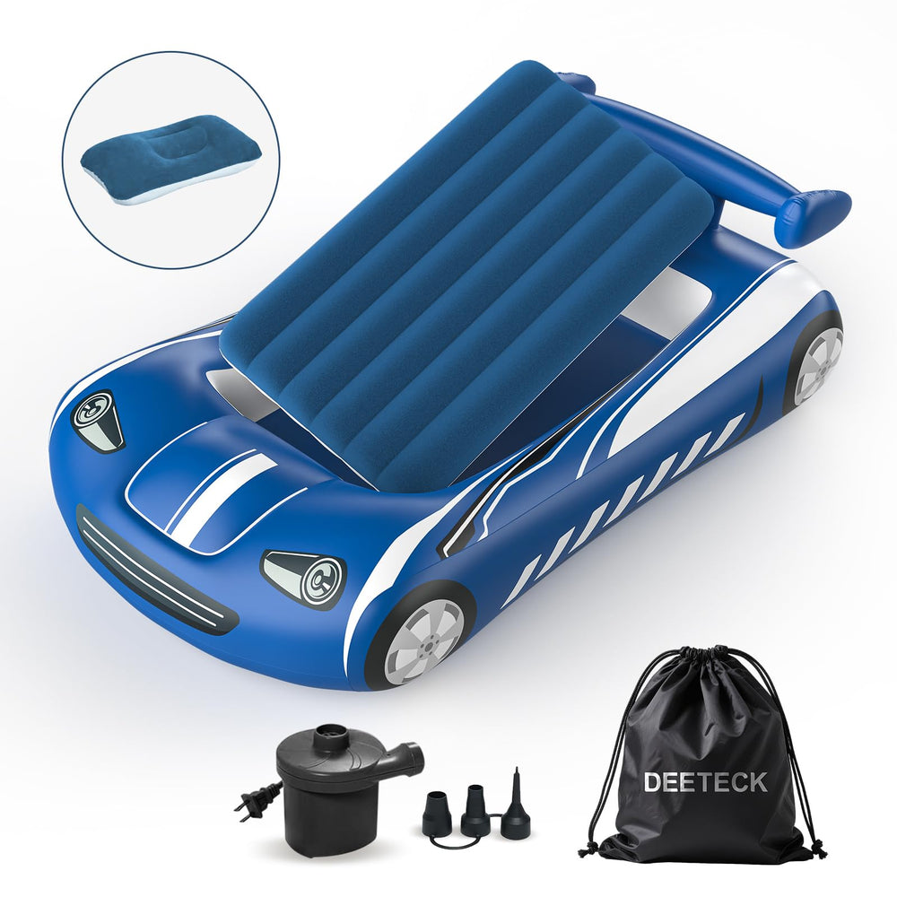 Deeteck toddler travel bed easy-deflate speeds packing between trips.