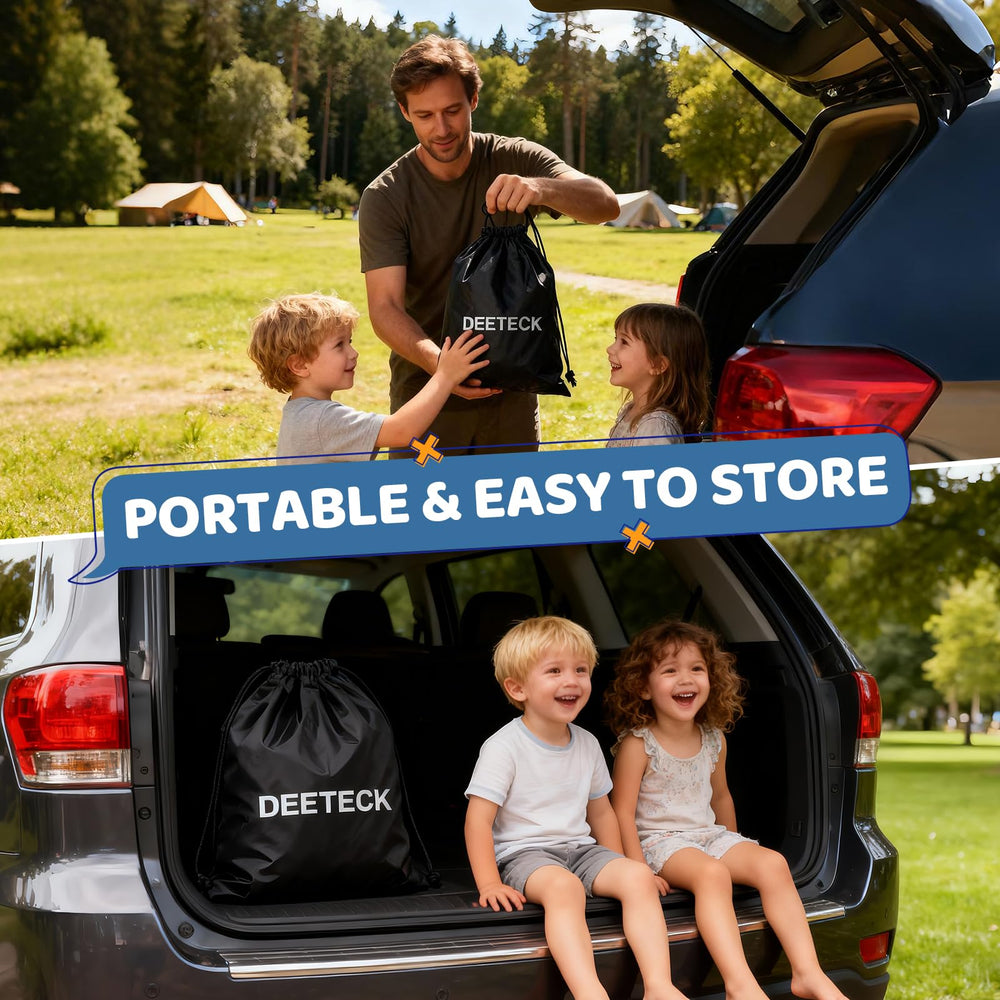 Deeteck toddler travel bed soft-flocked-surface offers a cozy sleep.