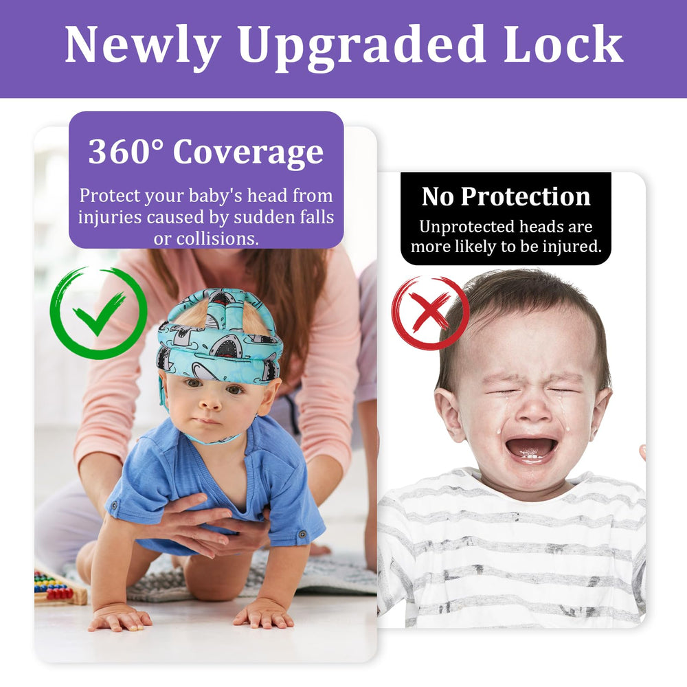DEEZOMO baby head protector packed in diaper bag for on-the-go safety.