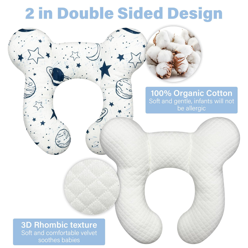 DEEZOMO Baby Neck Pillow folded-compact demonstrates easy packing for on-the-go families.